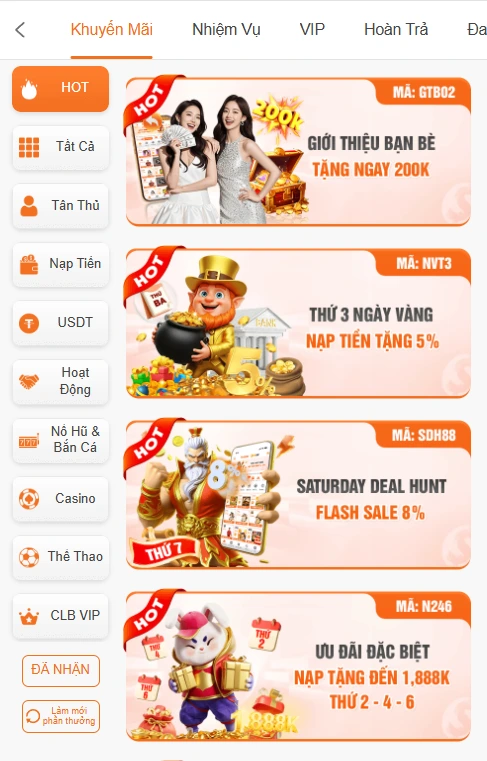 Tổng hợp các chương trình khuyến mãi tại nhà cái SC88